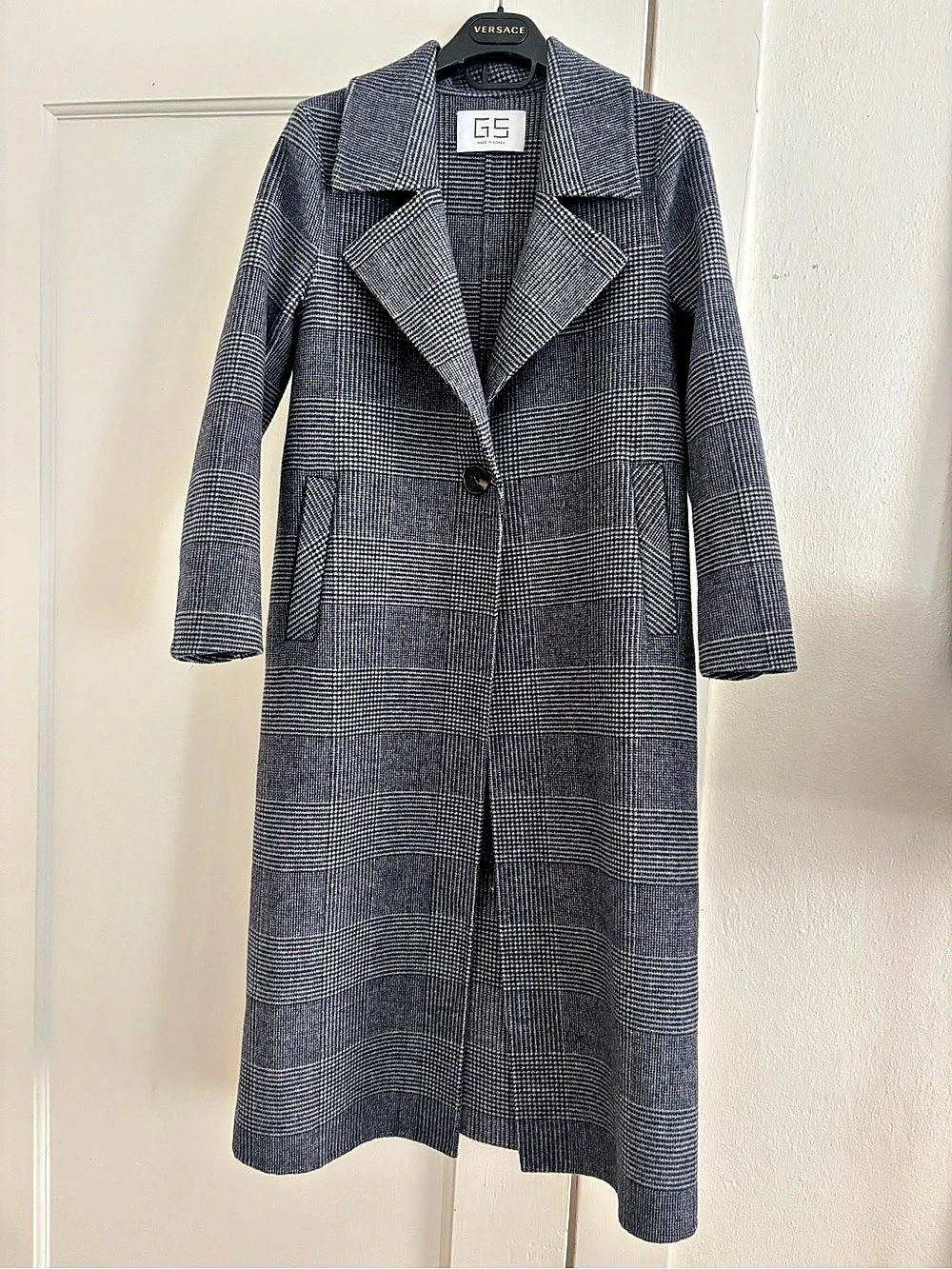 GS Checkered Lightweight Wool Coat Size Small